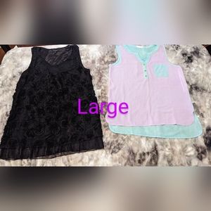 2 Ladies Large sleeveless blouses in perfect condition